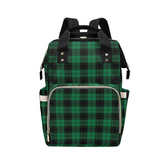Tartan Green Print Design LKS302 Diaper Bag Backpack
