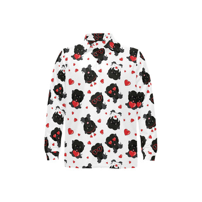 Affenpinscher Pattern Print Design 01 Long Sleeve Polo Shirt For Men's