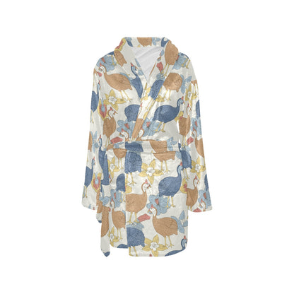 Guinea Fowl Pattern Print Design 01 Women's Fleece Robe