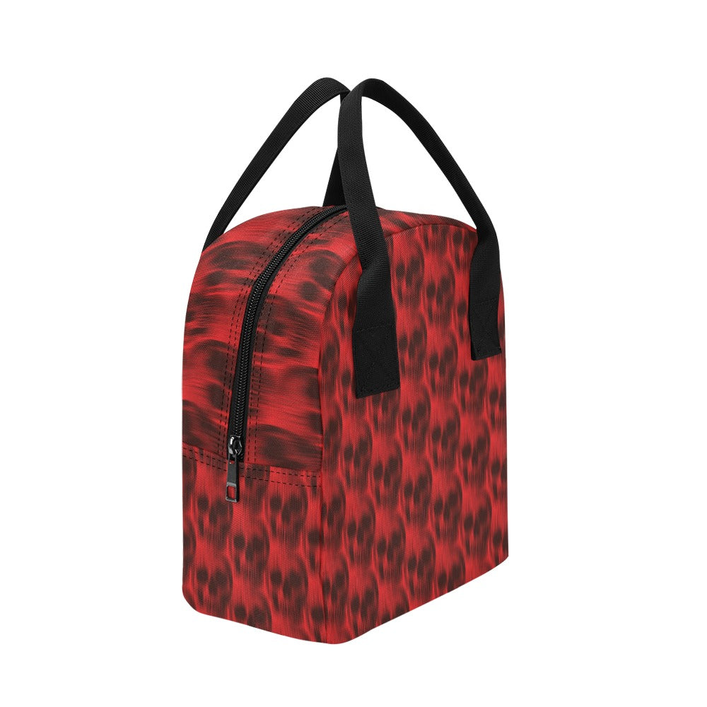 Skull Red Print Design LKS306 Insulated Lunch Bag