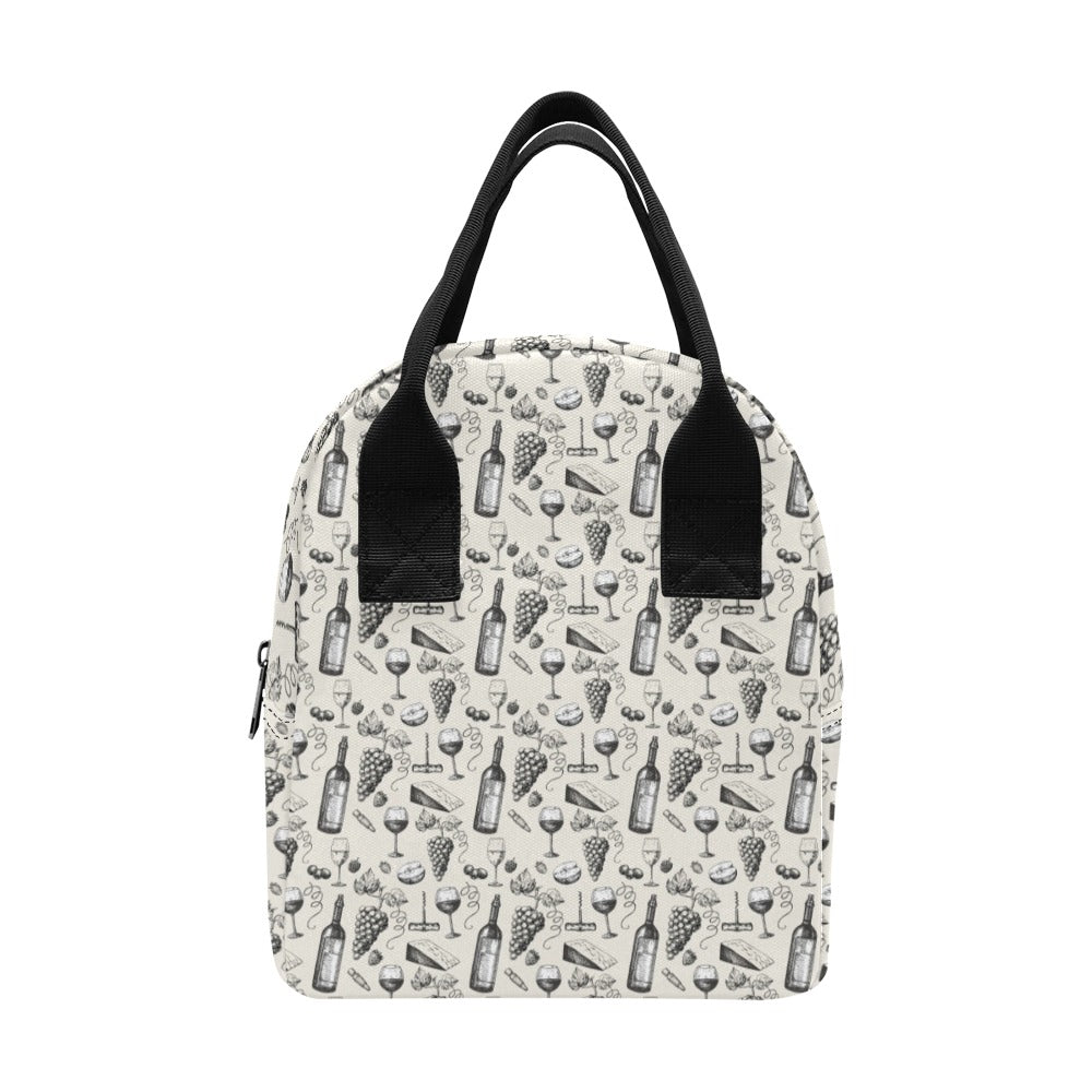 Wine Themed Print Design LKS306 Insulated Lunch Bag