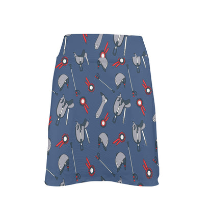 Equestrian Equipment Background 17" Golf & Pickleball Skort with Pockets