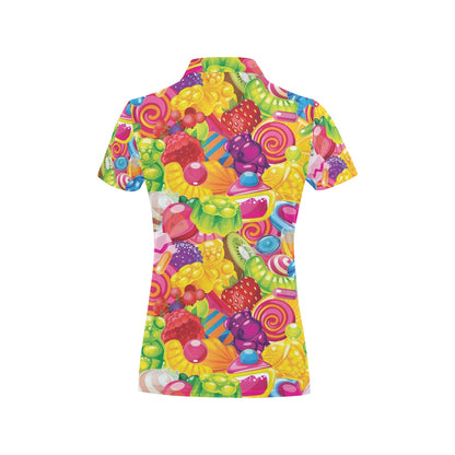 Candy Pattern Print Design CA01 Women's Polo Shirt