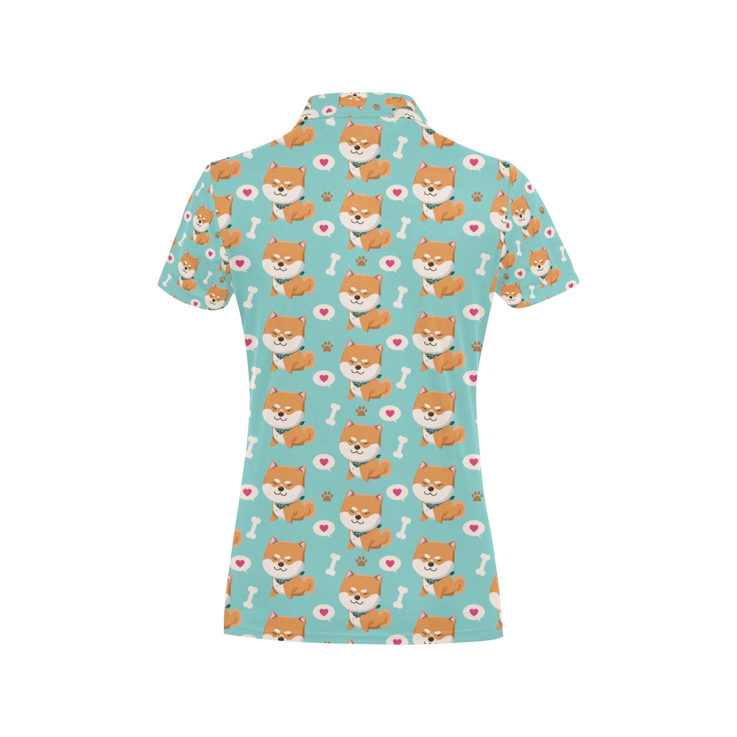 Shiba Inu Print Design LKS3013 Women's Polo Shirt