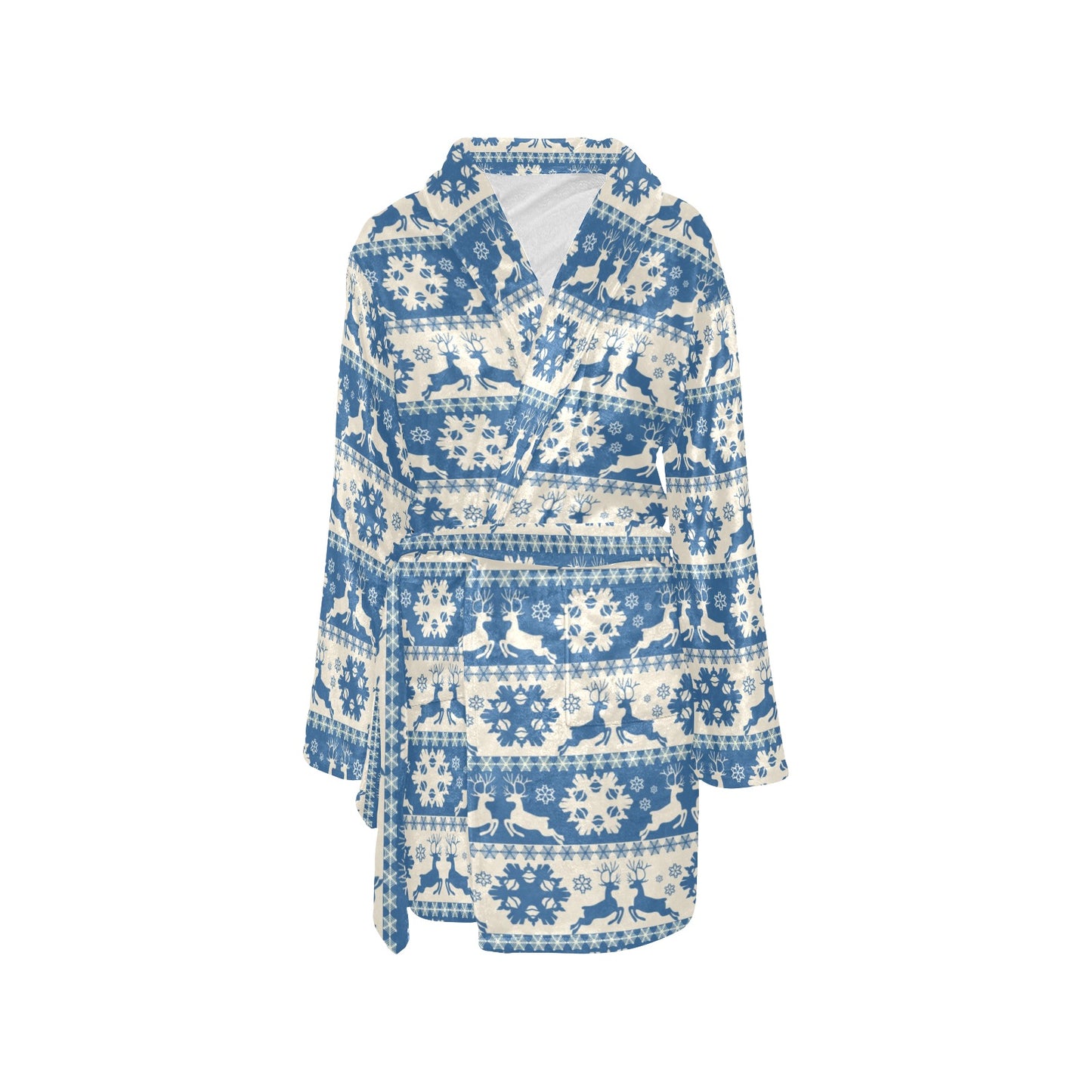 Reindeer Print Design LKS401 Women's Fleece Robe