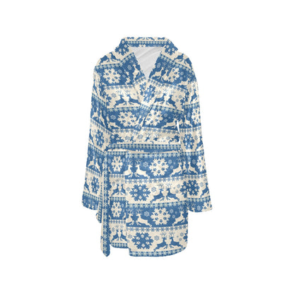 Reindeer Print Design LKS401 Women's Fleece Robe