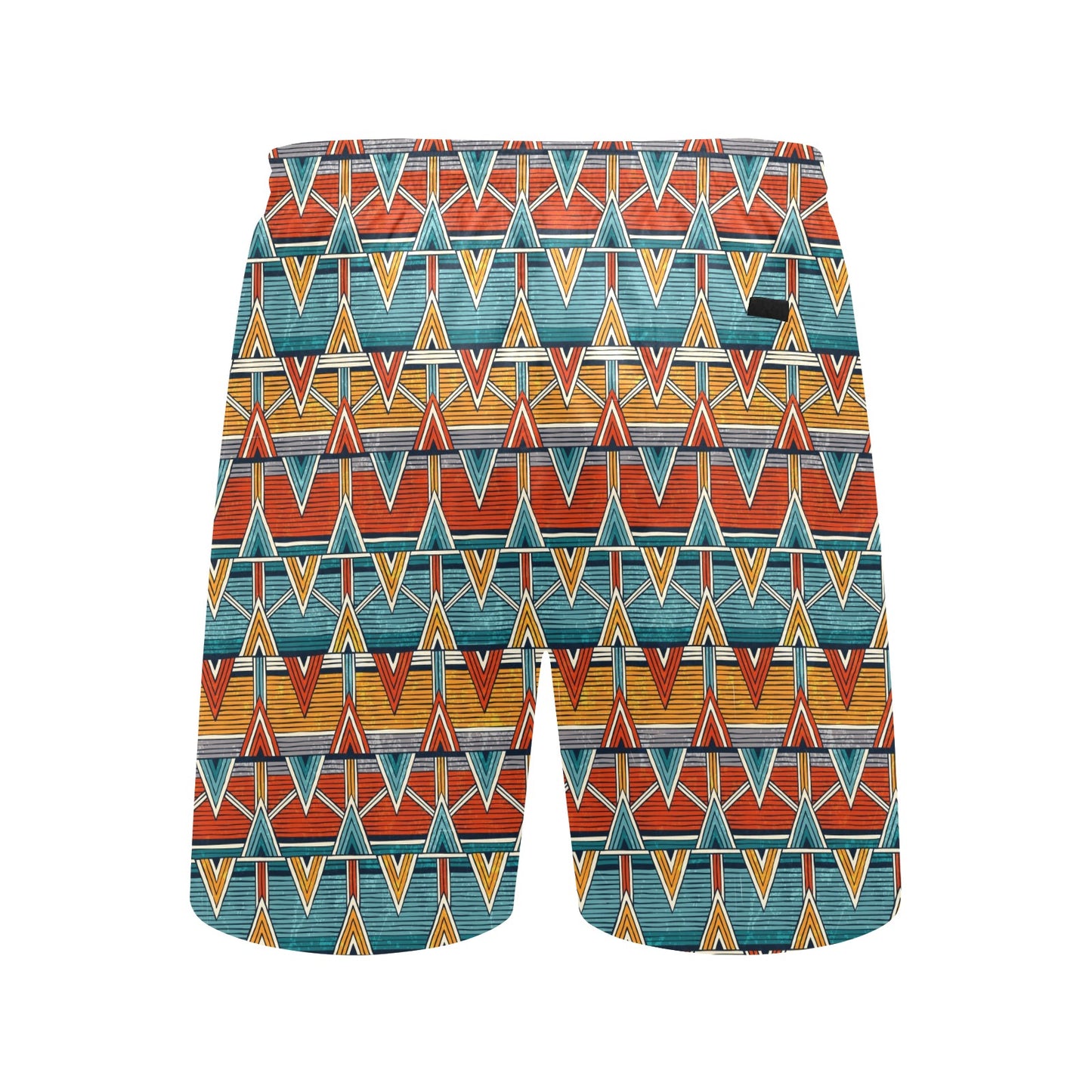 Kente Print African Design Themed Men's Swim Trunks Beach Shorts