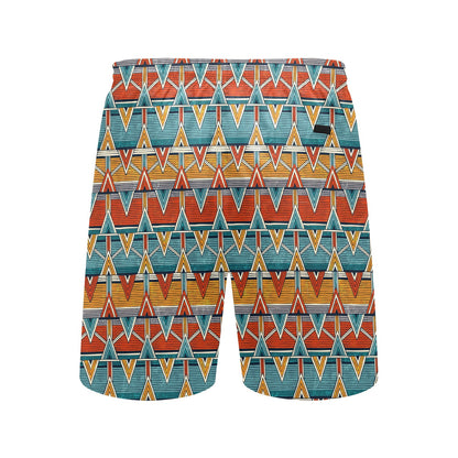 Kente Print African Design Themed Men's Swim Trunks Beach Shorts