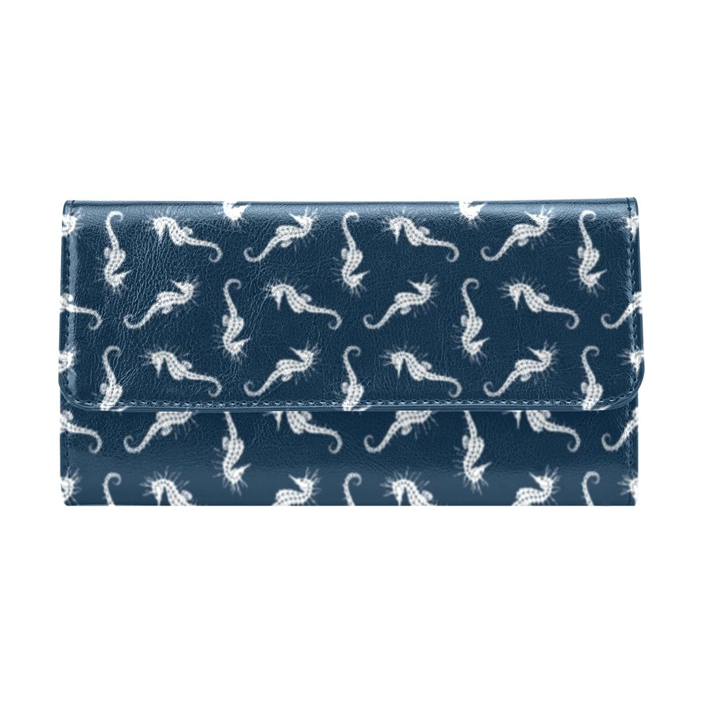 SeaHorse Print Design LKS402 Women's Trifold Wallet