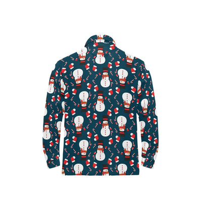 Snowman Print Design LKS301 Long Sleeve Polo Shirt For Men's