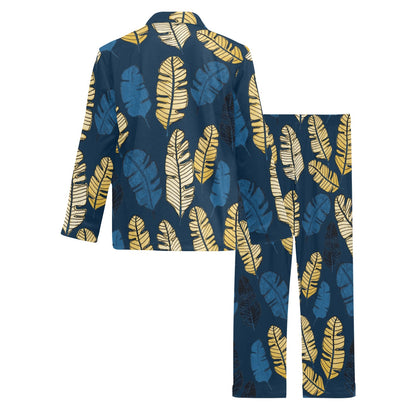 Banana Leaf Pattern Print Design BL09 Men's Long Pajama Set