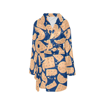 Cracker Pattern Print Design 03 Women's Fleece Robe