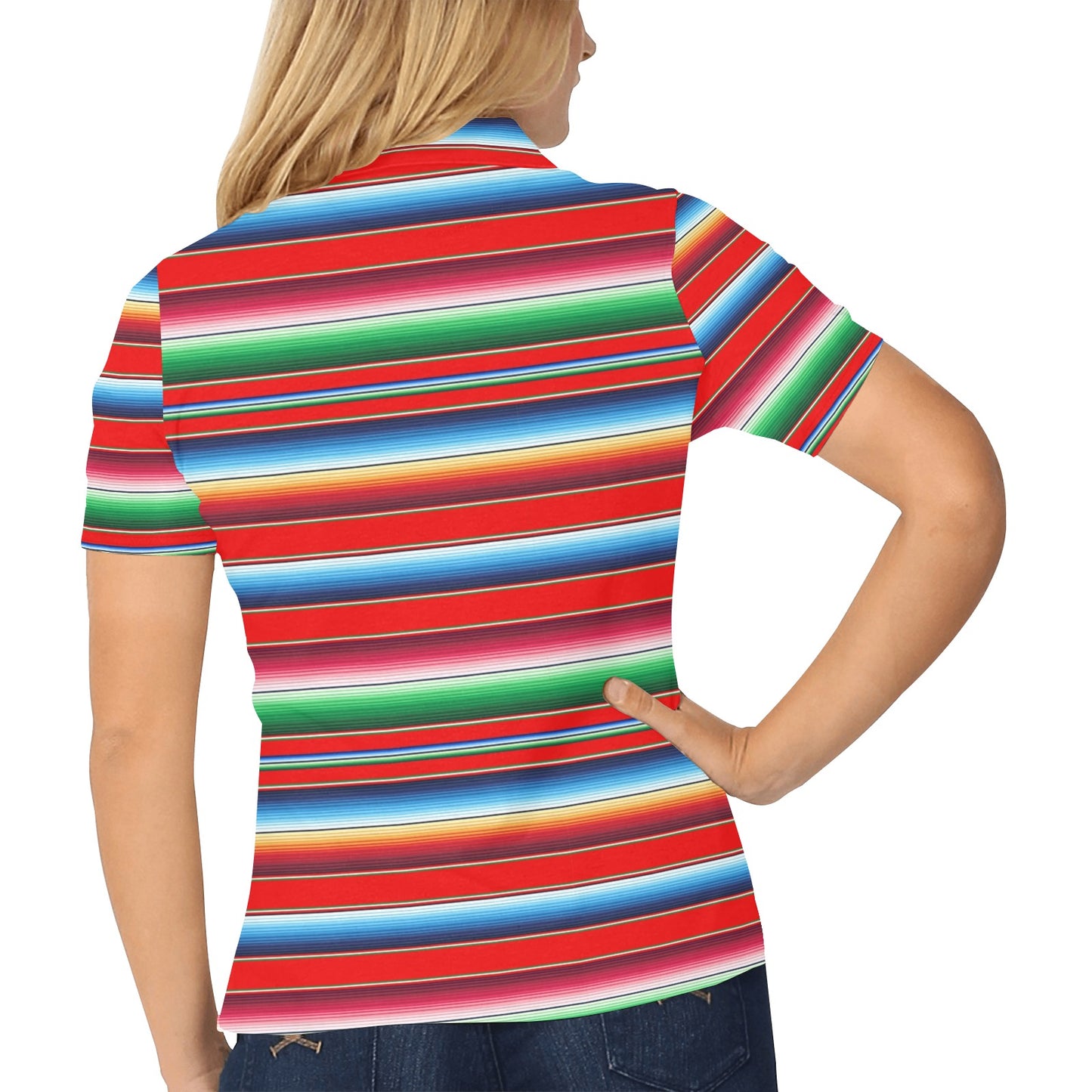 Serape Print Women's Polo Shirt