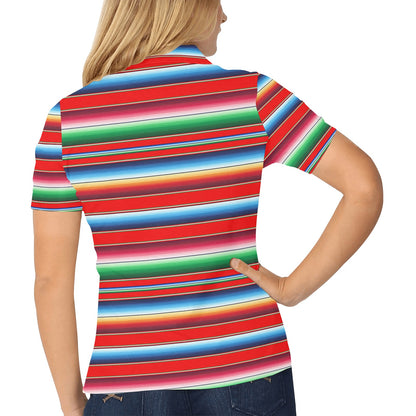 Serape Print Women's Polo Shirt