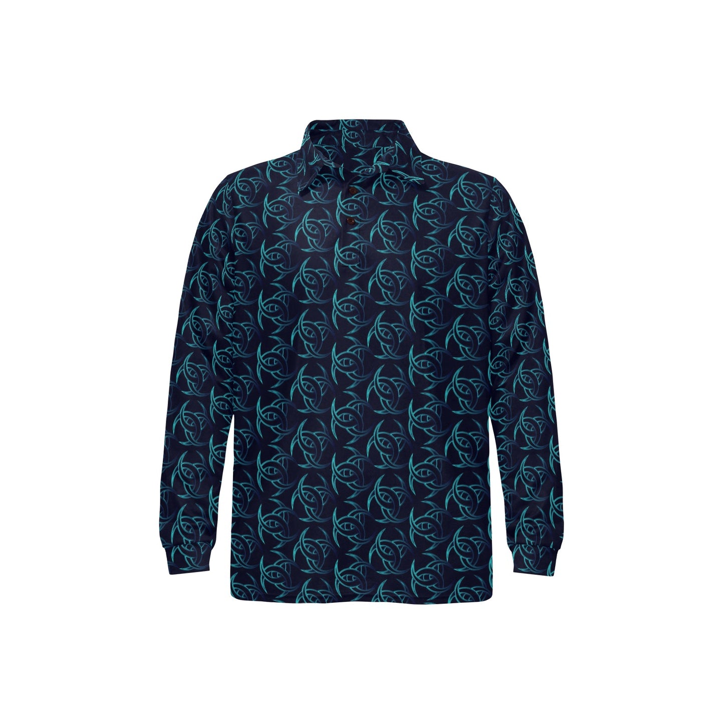 Vikings Print Design LKS302 Long Sleeve Polo Shirt For Men's