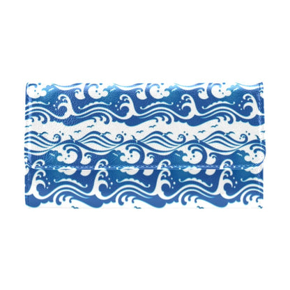 Wave Print Design LKS303 Women's Trifold Wallet