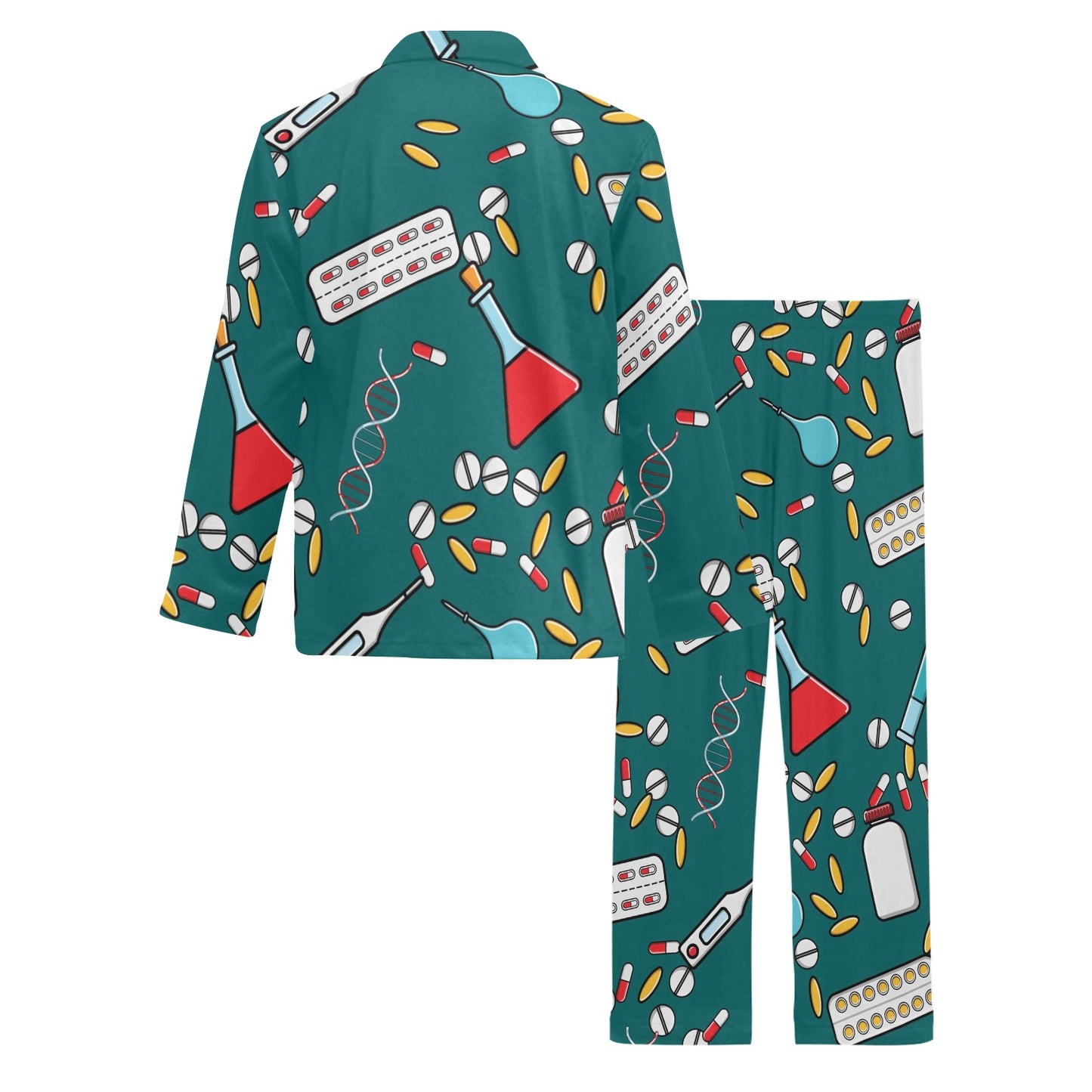 Nurse Pattern Print Design A05 Men's Long Pajama Set