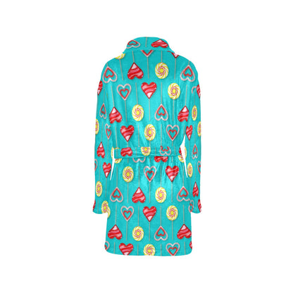 Lollipop Pattern Print Design LL06 Women's Fleece Robe
