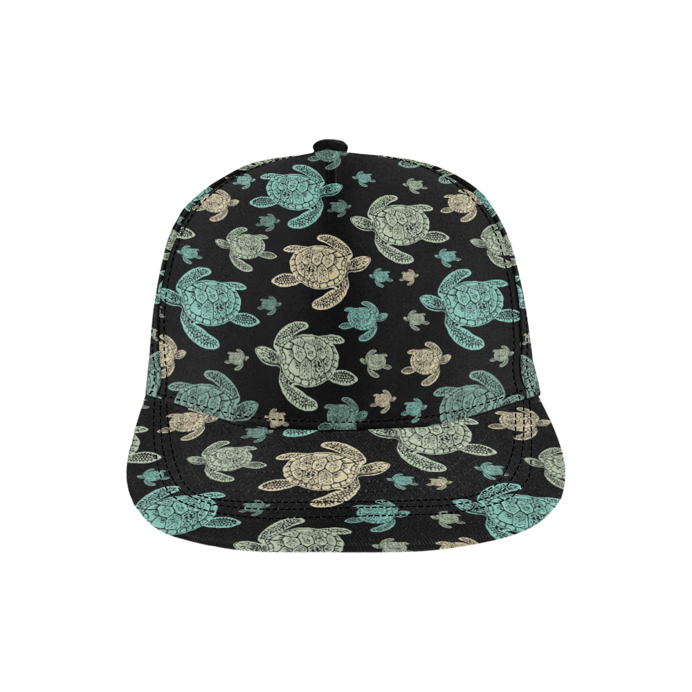 Sea Turtle Stamp Pattern Snapback Cap