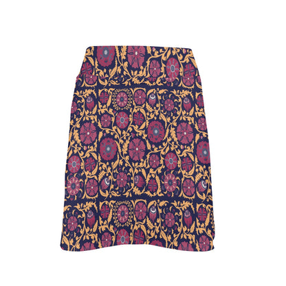 Suzani Print Design LKS303 17" Golf & Pickleball Skort with Pockets