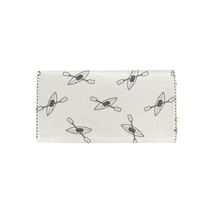 Kayak Pattern Print Design 01 Women's Trifold Wallet