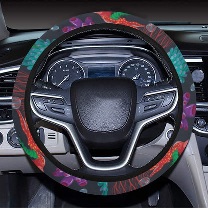 Underwater Cute Print Design LKS303 Steering Wheel Cover with Elastic Edge
