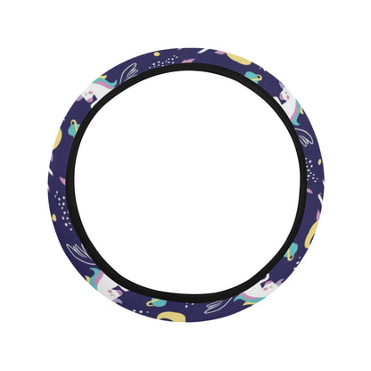 Unicorn Print Design LKS305 Steering Wheel Cover with Elastic Edge