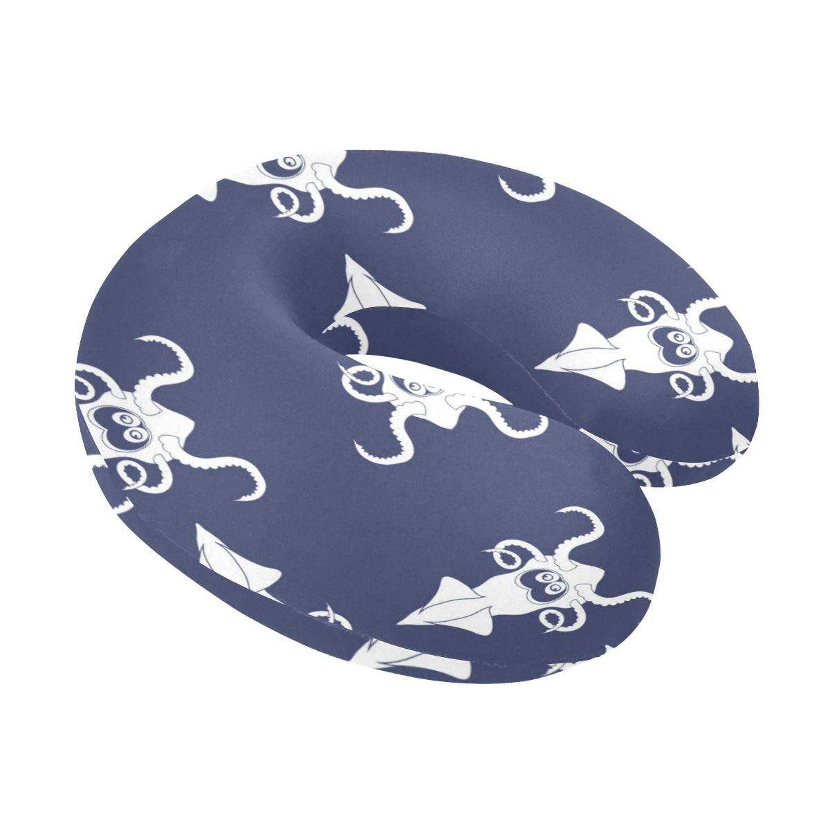 Giant Squid Pattern Print Design 02 U-Shaped Travel Neck Pillow