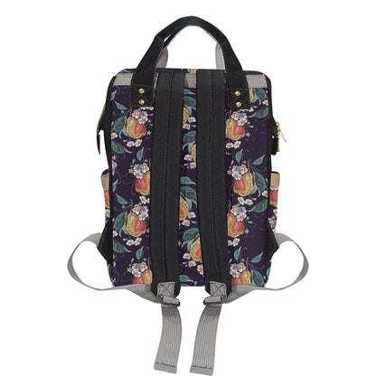Pear Pattern Print Design PE02 Diaper Bag Backpack