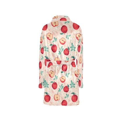 Apple Pattern Print Design AP06 Women's Fleece Robe