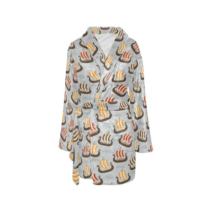 Vikings Print Design LKS308 Women's Fleece Robe