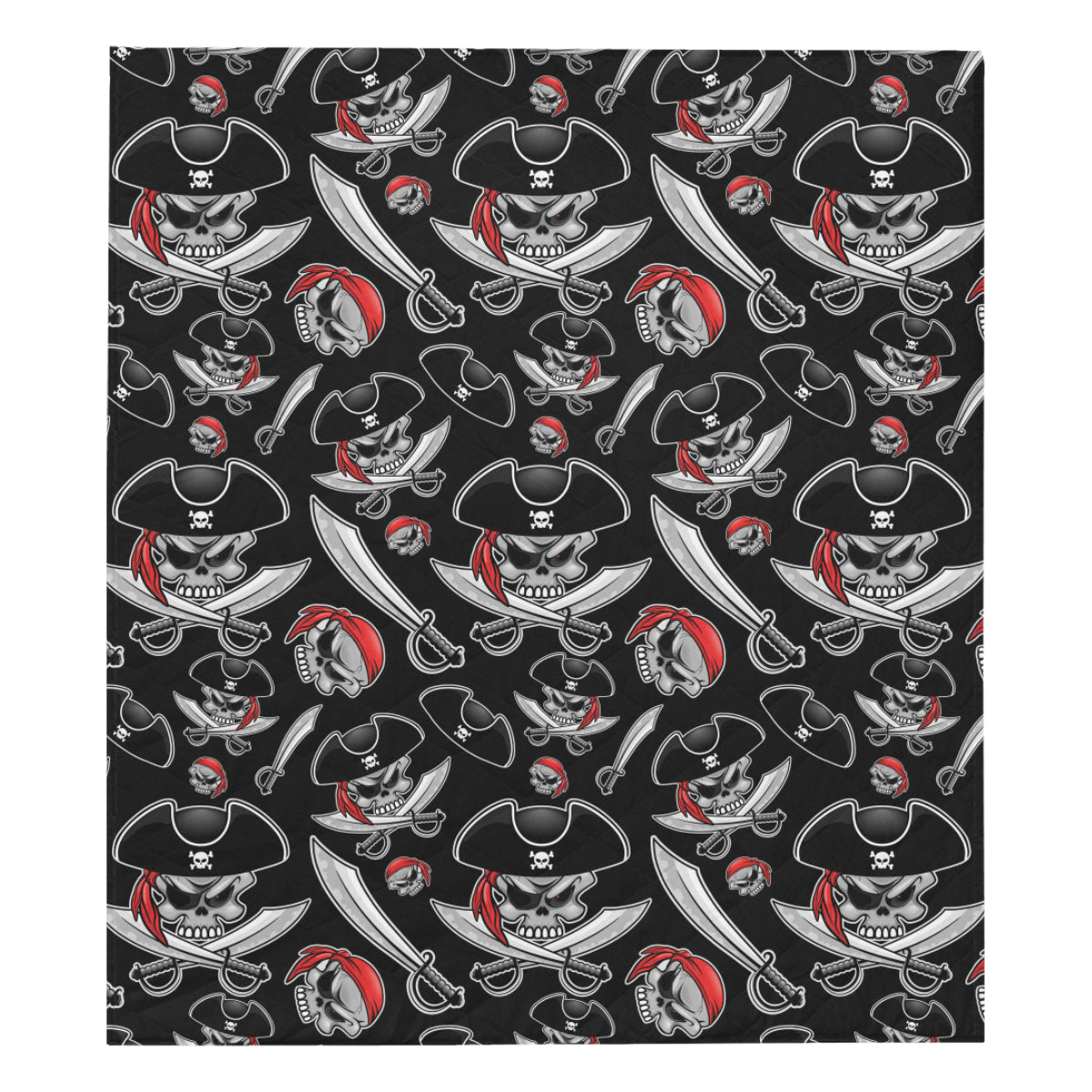 Pirate Pattern Print Design A05 Premium Quilt