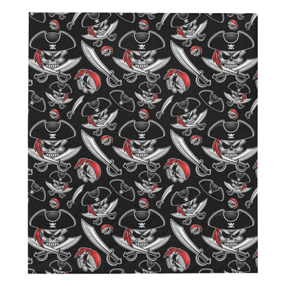 Pirate Pattern Print Design A05 Premium Quilt
