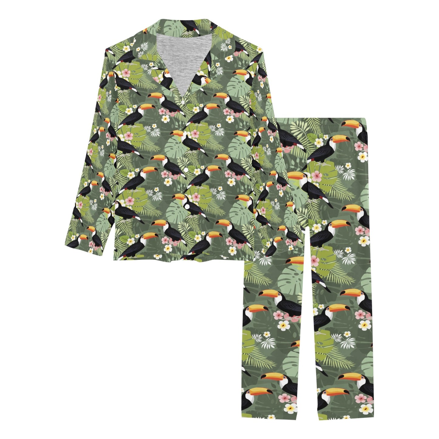Toucan Print Design LKS304 Women's Long Pajama Set