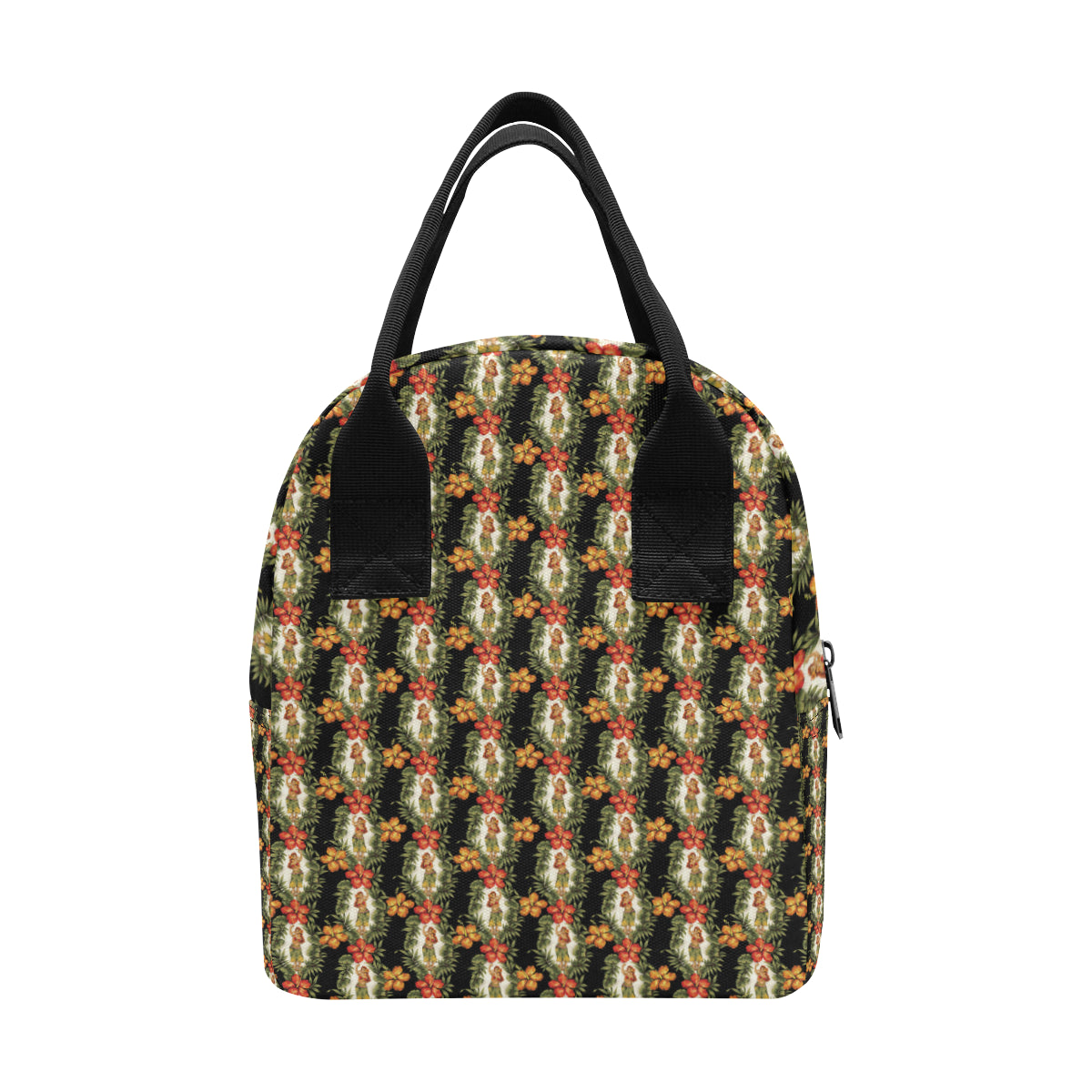 Hawaiian Flower Hula Hibiscus Print Insulated Lunch Bag