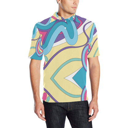 Funky Retro Pattern Print Design A01 Men Polo Shirt