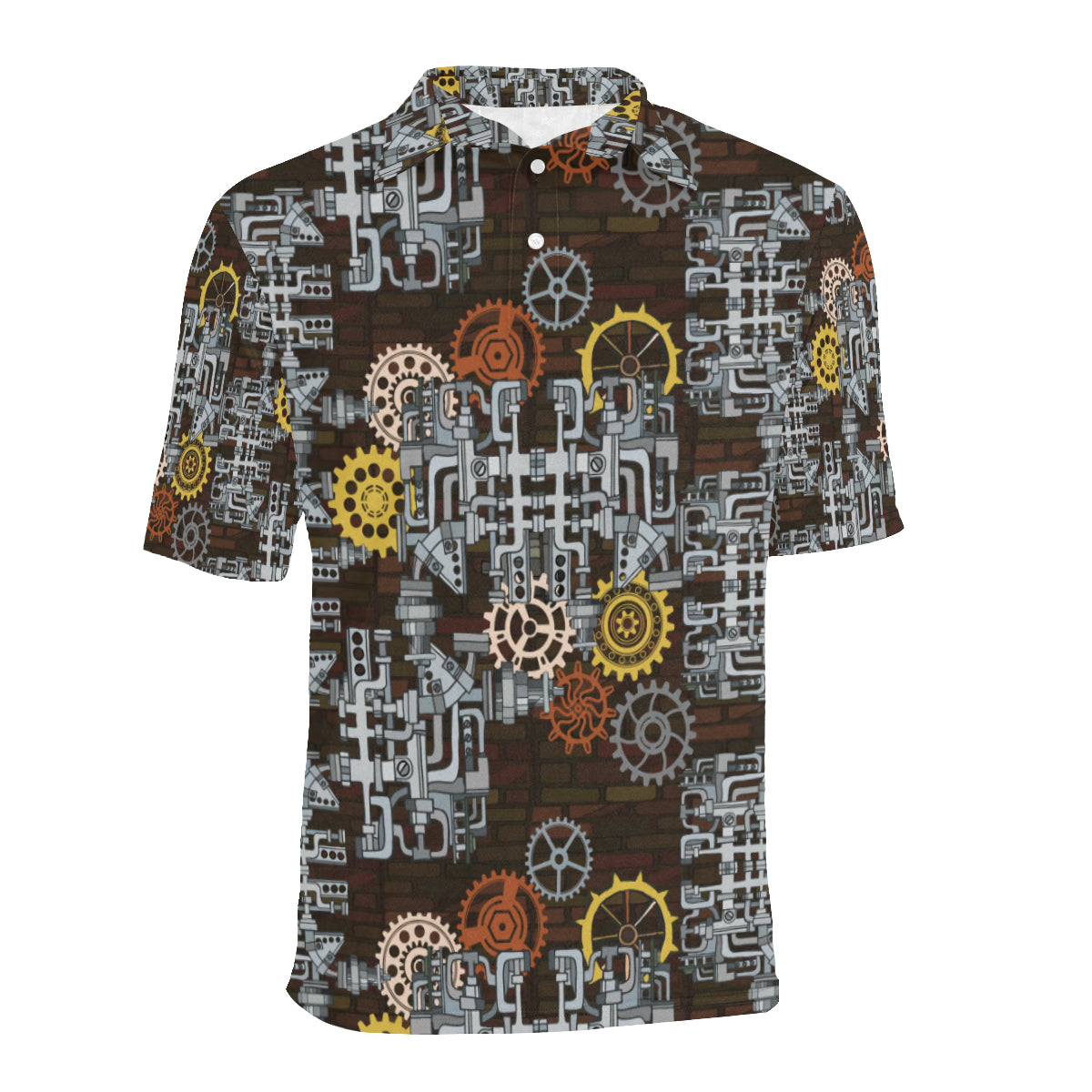 Mechanic Pattern Print Design 04 Men Polo Shirt