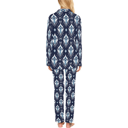 Ethnic Ornament Print Pattern Women's Long Pajama Set