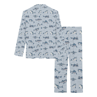 Shark Print Design LKS304 Women's Long Pajama Set