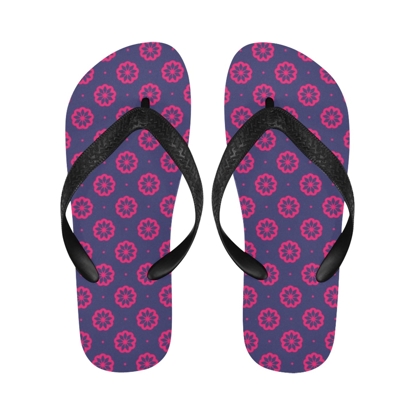 Water Lily Print Design LKS301 Flip Flops