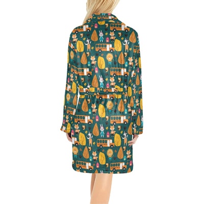 School Bus Print Design LKS309 Women's Fleece Robe