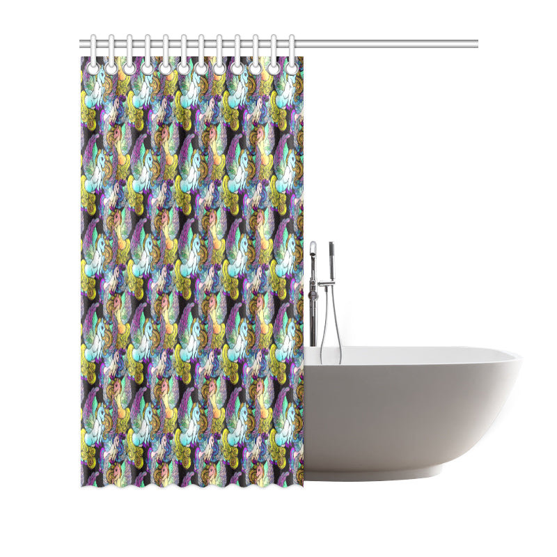 Unicorn With Wings Print Pattern Shower Curtain
