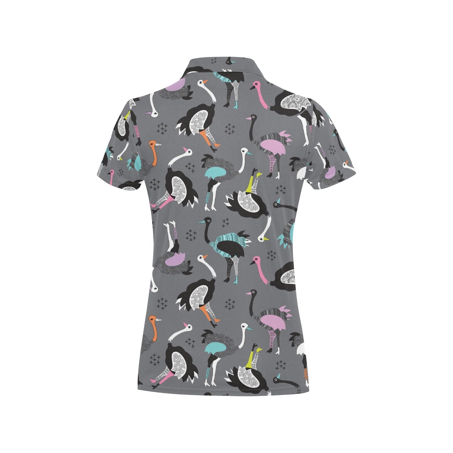 Ostrich Pattern Print Design 01 Women's Polo Shirt