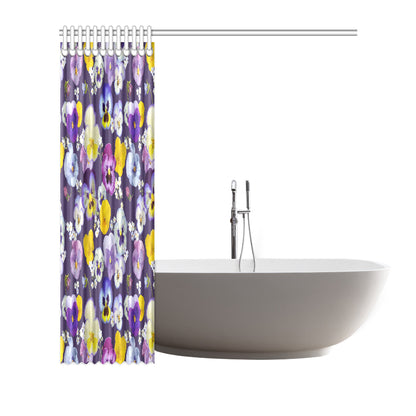 Pansy Pattern Print Design PS02 Shower Curtain