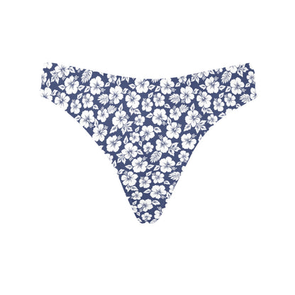 Hibiscus Blue Hawaiian Flower Style Women's Thongs