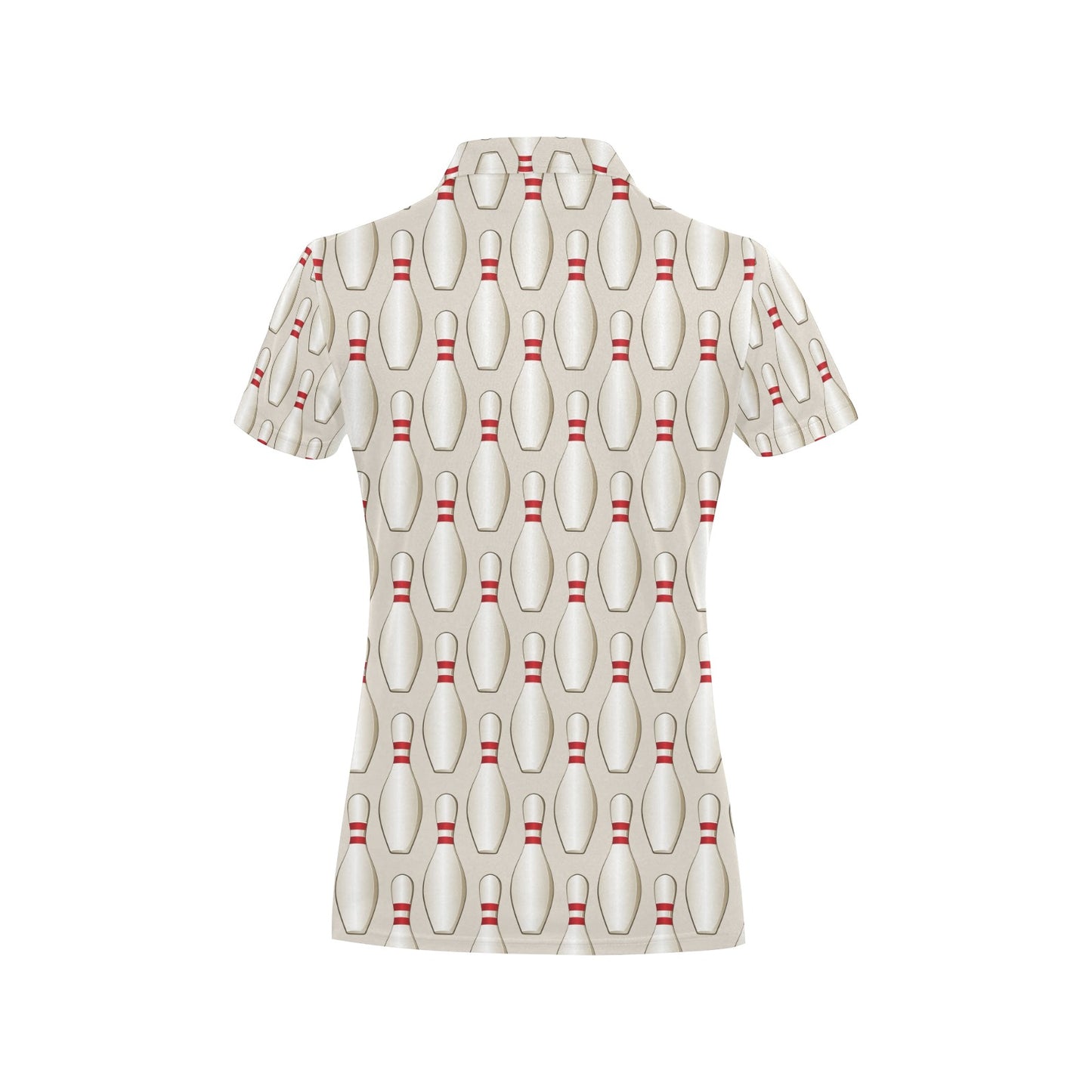 Bowling Pin Pattern Print Design 01 Women's Polo Shirt