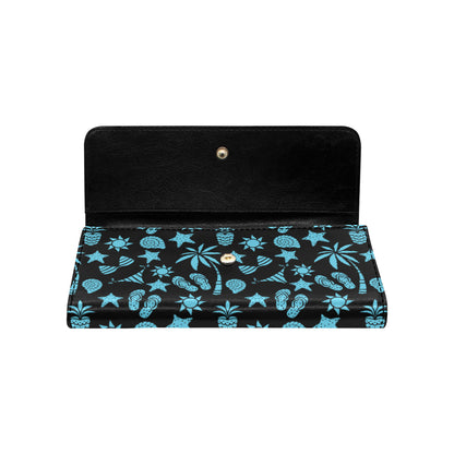 Beach Scene Pattern Print Design 03 Women's Trifold Wallet