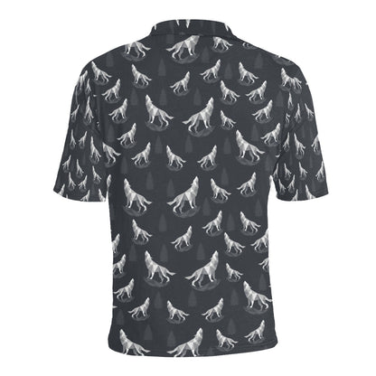 Wolf Print Design LKS303 Men Polo Shirt