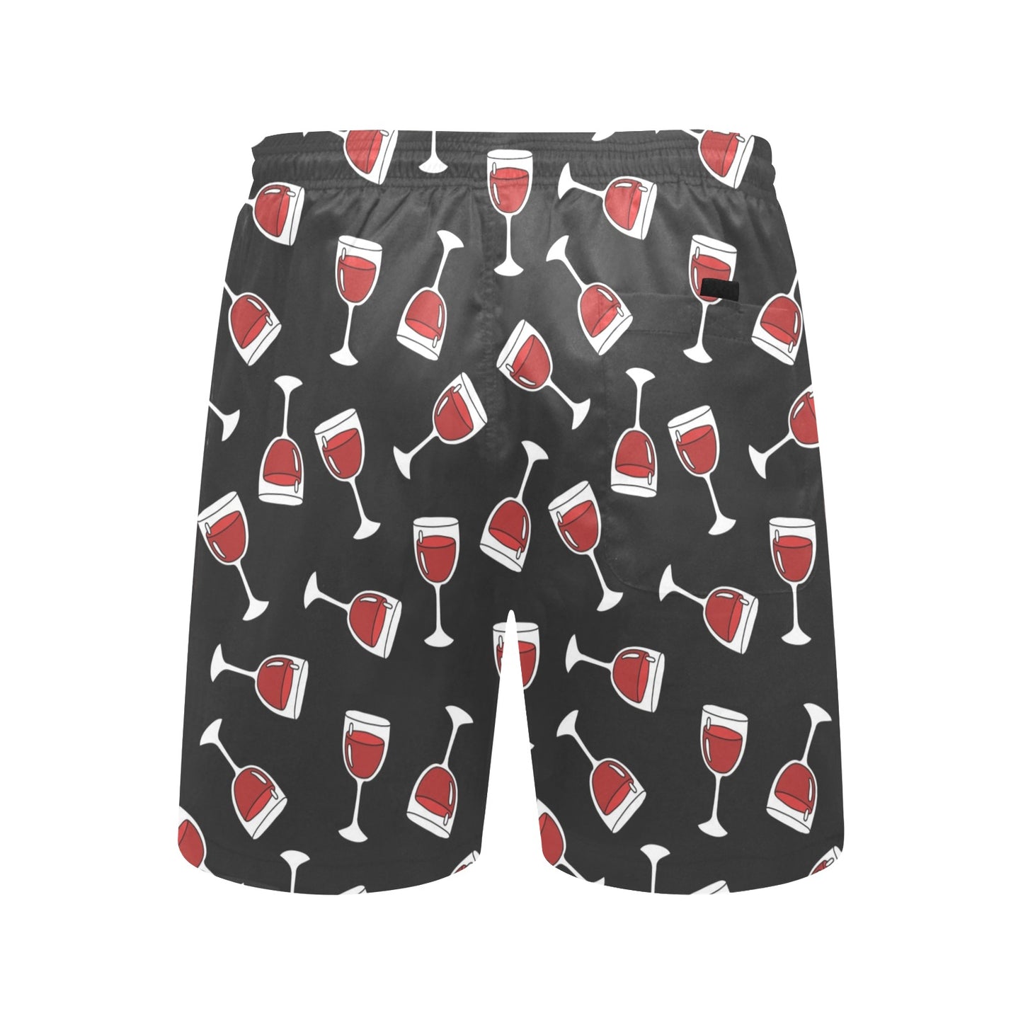 Wine Glass Print Design LKS303 Men's Swim Trunks Beach Shorts