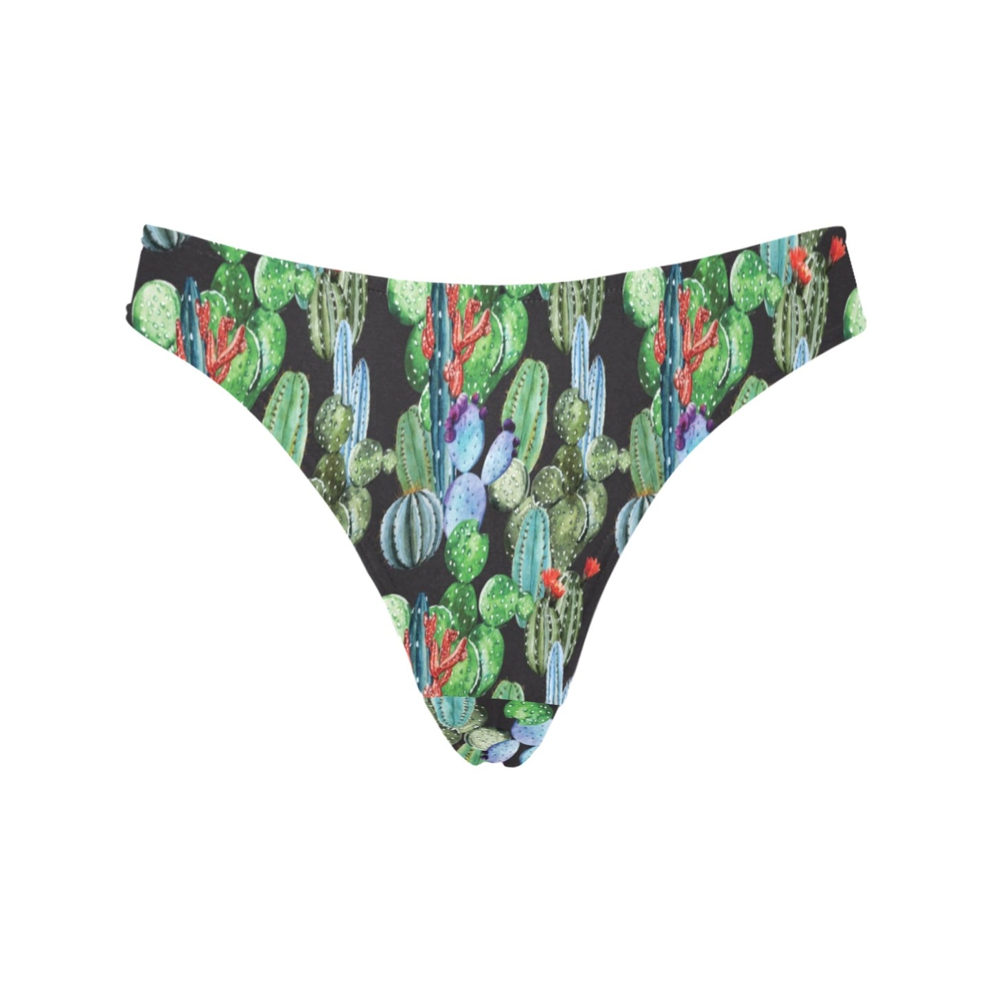 Cactus Watercolor Style Print Women's Thongs